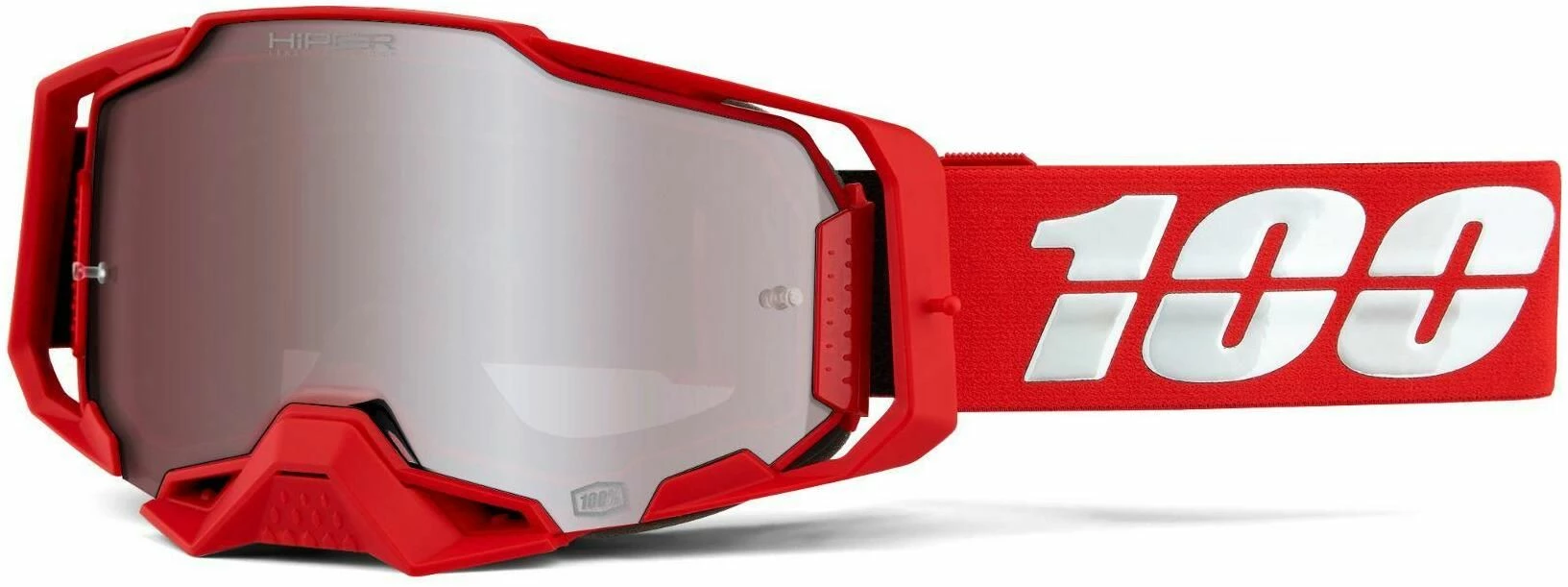 100% Armega Red HiPER Mirror Lens Goggles