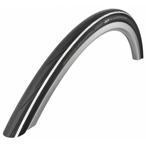 Pneumatiques Pour Cycles 700x25c Schwalbe LUGANO HS 471 Noir à Bande Blanche Tringle Rigide ETRTO 25-622