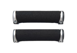 Paire De Grips CRANKBROTHERS Lock On Cobalt Argent Mousse 130mm